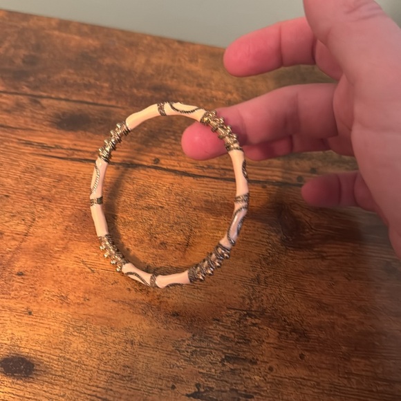 Vintage Bangle Bracelet, Cream, Silver, Gothic, Retro, Boho - Picture 7 of 8